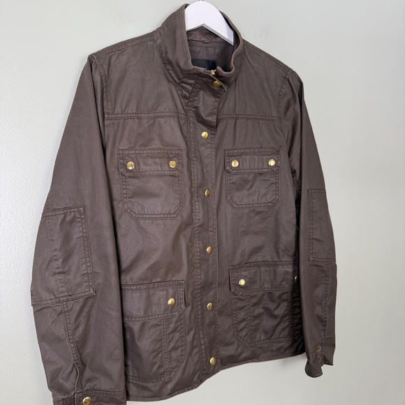 J. Crew Downtown Military Utility Field Jacket in Olive Green Brown Size Large - Picture 4 of 11